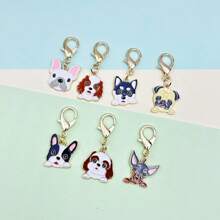 7pcs/Set Cartoon Dog Keychain Set, Alloy With Gold Carabiner Clips, Cute Pet Charms, Great For Backpacks, Birthday, Dog Accessories Car Accessories Bag Charm Backpack For School Goth Y2k Christmas Gift Ideas Bag Accessories Lanyards With Id Holder Car Accessories Bag Charms Car Teacher Friend Sister - 7 Dogs - View 2