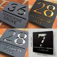 Placa de identificación personalizada de doble capa de acrílico con nombre en inglés y números, resistente al agua, fácil instalación para letreros de oficina/negocio/residencia, regalos de cumpleaños, graduación, multifuncional, anti-moho, ornamental, exquisita, elegante, de alta calidad, adorable, moderna, personalizada, única, regalos ideales para él, regalos ideales para amigos, para aniversarios, para cumpleaños, cocina, comedor, dormitorio, oficina, sala de estar, hogar, jardín, sala de té, decoración del hogar, impresión gráfica - Multicolor - Ver 3