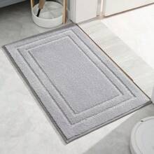 1pc/3pcs Soft Flocked Flocked Absorbent Anti-Slip Bath Mat Set, Washable Bedroom, Living Room, Bathroom Carpet Rug, All Seasons Decor - Grey - View 15