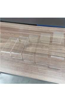 5 件 U 型亚克力展示架套装 - 时尚桌面收纳盒，适用于化妆品、小雕像和配饰 | 多功能迷你展示桌，适用于零售和家居装饰 - 無色 - 查看 6