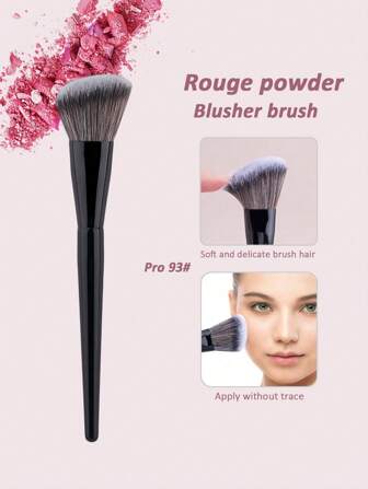 1支膏状粉状腮红刷，斜角粉状腮红刷，适用于液体粉状腮红，面部化妆工具，粉底刷，遮瑕刷，腮红刷，修容刷，腮红刷，古铜粉刷，散粉刷，粉底刷，腮红刷
