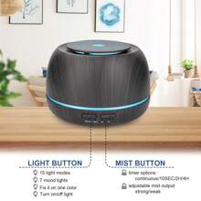 1 300ml USB Portable Mini Aromatic Ultrasonic Essential Oil Diffuser With Humidification Function. The Wood Grain Aromatherapy Machine Has Automatic Shut-Off Function Without Water, Timing Function, And 7-Color Ambient Light. It Comes With A Remote Control And Is Suitable For Homes, Rooms, And Offices.