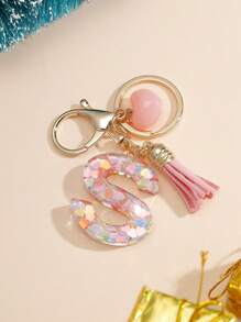 1pc Creative Keychain With 26 English Alphabet, Kids Backpack Accessories, Butterfly Letter Charm Keyring For Girls - Pink - View 21