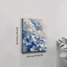 1pc Framed Canvas Poster Blue Hydrangeas Spring Vintage Wall Art Canvas Paintings Ideal Gift For Bedroom Living Room Corridor Wall Art Wall Decor Room Decoration Ready To Hang