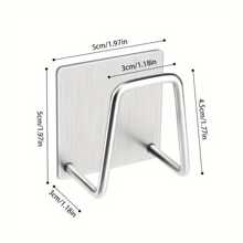 2 件套不锈钢厨房和浴室收纳套装，包括水槽排水架和带挂钩的海绵架，适用于清洁用品，抛光表面，壁挂式设计，实用挂钩 - 銀色 - 查看 2