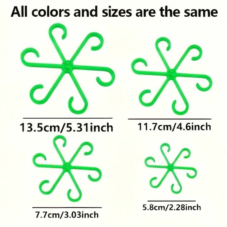 4 件/套塑料植物夹，用于支撑植物，茎夹，绿色框架适合攀爬藤蔓，可调节夹子用于固定和促进直立生长，适用于棚架和弯曲茎的园艺工具 - 彩色 - 查看 2