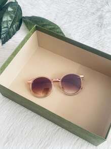 New Style Women Summer Round Metal Sunglasses - 裸色 - 查看 2