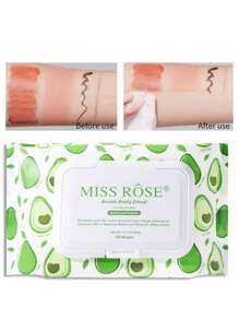 80片/包牛油果便携式卸妆湿巾用于深层清洁面部彩妆一次性旅行卸妆清洁 - 彩色 - 查看 5