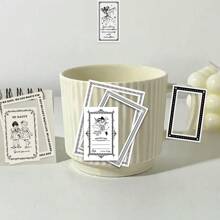 20 张 Lovely Jenny'S Notes 装饰贴纸，复古可拆卸边框贴纸。适用于相册、日记本、杯子、笔记本电脑、手机、剪贴簿、日记本 - 青檸色 - 查看 4