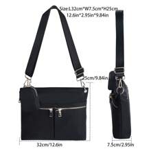 1 pieza Bolso de hombro casual para mujer, bolso bandolera cruzado de nailon resistente al agua con múltiples bolsillos, bolso de bandolera de moda