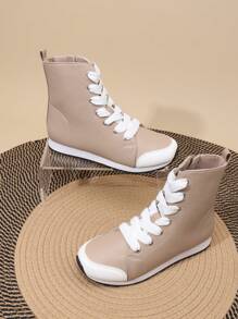 Women's Autumn/Winter New Knight Boots, Fashion Simple Lightweight Casual Back Zipper Thin High Heel Ankle Boots, Solid Color Outdoor Short Boots