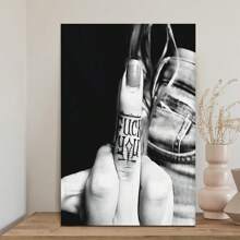 Framed Print, Middle Finger Poster, Black And White, Wall Art, Room Decor, Feminine Art, Gift High Quality Decorative Posters, Dorms, Gyms, Bars, Cafes, Arcades, Rooms Living Room Wall Decoration Paintings, Perfect Gift, Suitable For Spring