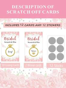 12pcs/Set Scratch Game Cards For Wedding Party, Creative Scratch Off Lottery Ticket Gift, Activity Decorative Cards, Suitable For Wedding, Bridal Shower And Celebration Events, Fun Wedding Game Cards - Multicolor - View 5