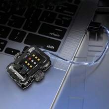 1 件 6 模式磁性旋转陀螺手电筒，6g 超轻钥匙链灯，COB 双光源快速充电，强光/弱光/频闪/救援灯，机械帽夹 EDC 迷你工具灯 - 彩色 - 查看 4