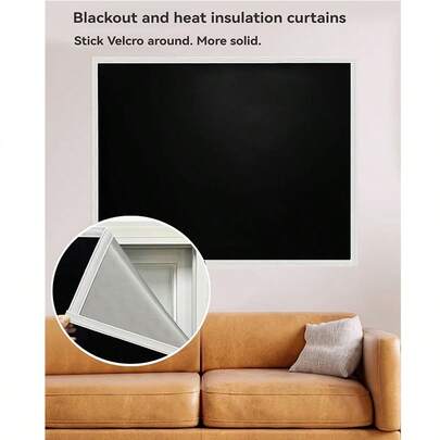 1 件白色遮光粘贴式自粘窗帘，遮阳，隔热，无需钻孔安装，2025 年新款