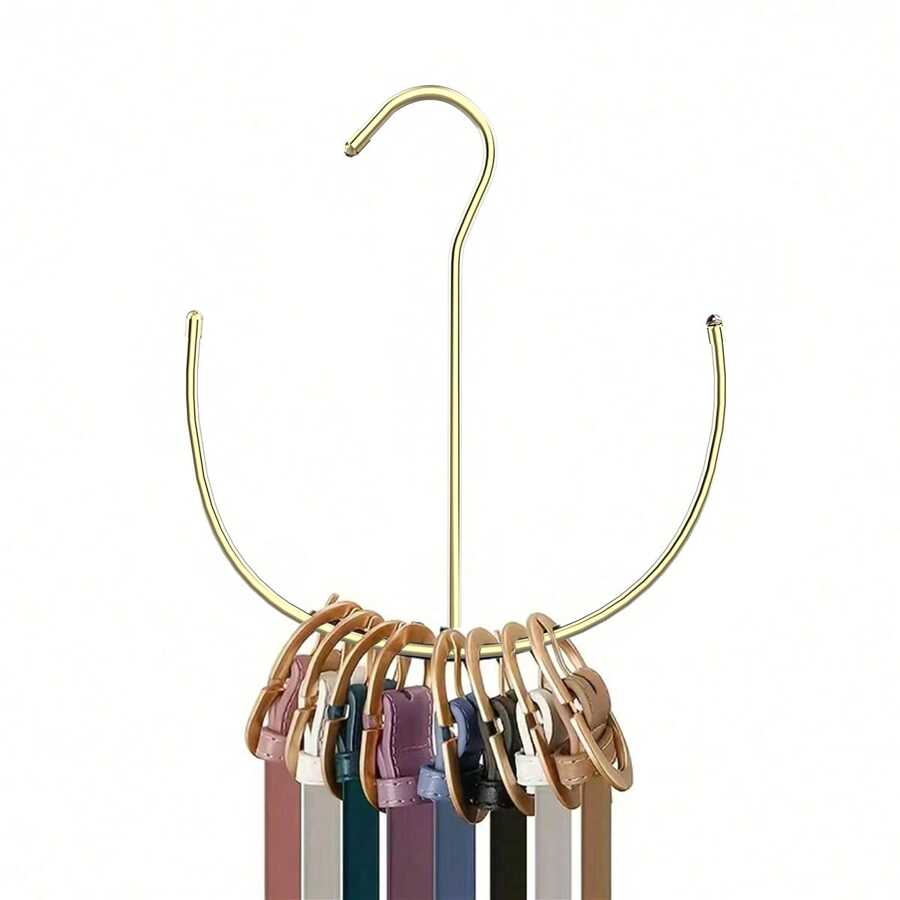 1pc Multi-Functional Hanger Rack For Belts, Shoes, Ties, Scarves, Hat, Clothes - Gold - View 1