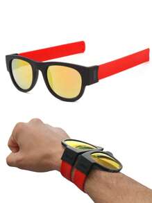 2025 Hot Selling Unisex High Quality Fashion Colorful Wristband Style Sports Eyeglasses, Flexible Wrist Folding Outdoor Sports Glasses For Summer Beach Vacation,Outdoor,Travel - Multicolor - View 11