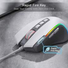 M612 Predator RGB Gaming Mouse, 8000 DPI Wired Optical Gamer Mouse With 11 Programmable Buttons & 5 Backlit Modes, Software Supports DIY Keybinds Rapid Fire Button