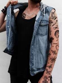 5 hình xăm tạm thời màu đen - Bọ cạp, Nhện, Mặt trăng, Chim én, Bướm, Mèo, Hoa, Chữ, Rắn cho Chân, Bàn chân, Xương đòn, Cổ - màu đen - Xem 2