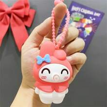 Sanrio Sanrio Hello Kitty&Friends PVC Keychain, Cute Cartoon Animal Themed Backpack Ornament, , Buckle, Suitable For Decoration, Party Fun Gift, Anime Inspired Keychain