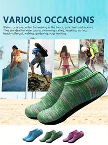1 Pair (Lycra) Unisex Beach/Snorkeling/Diving Leg Warmers, Suitable For Adults & Kids, Swimming, Snorkeling, Diving, Anti-Slip, Breathable, Flexible, 3mm Neoprene Material, Available In Multiple Sizes And Colors - Mint Blue - View 5
