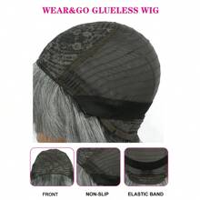 Mixed Gray Human Hair Bob Wigs With Bangs Full Machine Made Wigs For Woman Grey Pixie Cut Human Hair Wigs Pixie Cut Wigs With Bangs