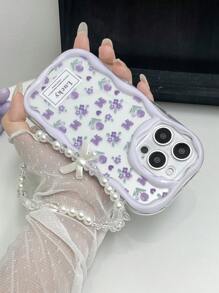 1 Stück modischer glänzender bedruckter stoßfester Handyhülle mit dekorativem Schlüsselband, kompatibel mit Apple 11/12/13/14/15 Pro Max und Galaxy A04/A05/A13/A14/A15/A24/A25/A35/A54/A55/S23/S24 - Verschiedenfarbig - Übersicht 7
