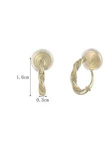 1 Pair Fashion Zirconia Circle Copper Earrings For Women, Clip-On No Piercing High-Quality Shiny Earrings Suitable For Daily Wear