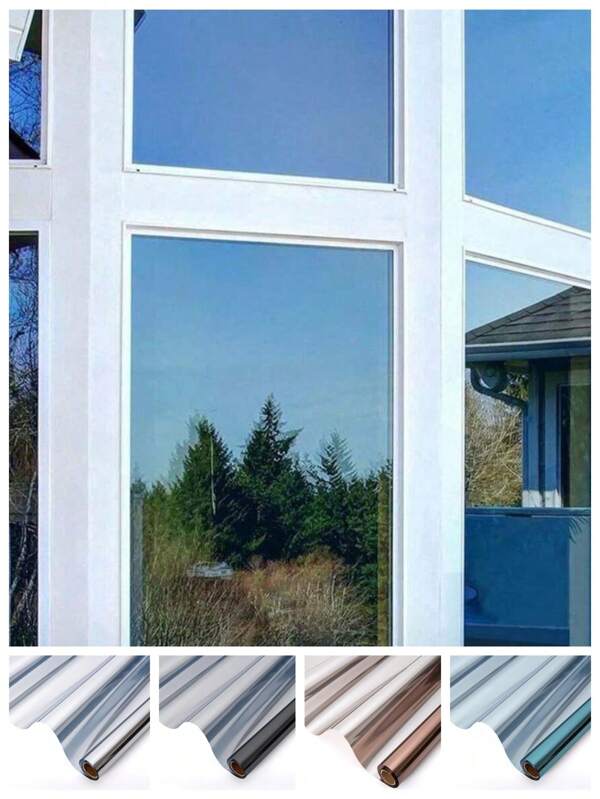 1 Rollo de Película de Control de Calor para Ventanas, Tinte de Ventana Bloqueador de UV para Hogar, Oficina, Automóvil, Protección de Privacidad, Anti-Deslumbramiento, a Prueba de Roturas, Película Autoadhesiva de Vinilo, Fácil de Instalar, Ahorro de Energía, Bloqueo Solar, Diseño Esmerilado Decorativo, Moderno y Elegante