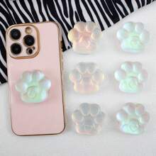 1pc Cute Laser Cat Paw Design Transparent Air Bubble Adjustable Multifunctional Phone Stand - Multicolor - View 1