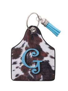 1pc Retro Western Farm Animal Cow Leather Keychain With Letter Print Car Accessories Bag Charm School Animal Cute Goth Y2k Bag Accessories Lanyards With Id Holder Car Accessories Bag Charms Christmas Gift Car Teacher Friend Sister Gift Ideas - Multicolor - View 21