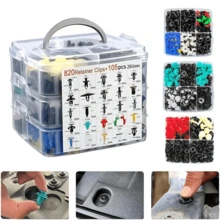 820/925 piezas de remaches de plástico para sujeción de parachoques de coche, 26 tamaños populares de clips de fijación, adecuados para puertas de coche y fijadores internos de la carrocería - Multicolor - Ver 2
