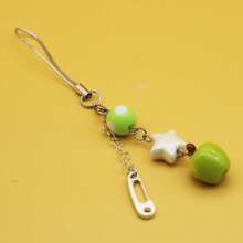 可爱青苹果陶瓷星星手机吊饰吊饰 - 粉色 - 查看 4