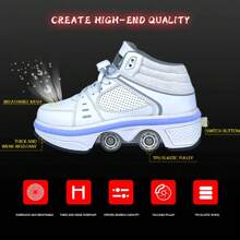 preyrocbirds Zapatos con Ruedas para Niños Y Niña, Multiusos Zapatillas con ruedascon Led Luces, Zapatillas de Skateboard