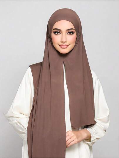 1pc Instant Jersey Hijab Made By Soft, Breathable, And Anti-Pilling Fabric. Tie-On Hijab. Suitable For Year-Round Use And Daily Wear By Muslims.