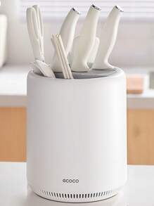 A Kitchen Rotary Knife Rack Household Table Top Kitchen Knife Rack Chopsticks Tube Knife Rack Integrated Storage Box - Multicolor - View 4