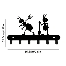 1pc [Hot Selling] Two Ants Metal Decorative Key Hook, Key Holder Rack, Door Back Wall Garage Key Hook Decor, Hanging Hook Decor, Wall Decor, Suitable For Coat, Hat, Towel, Kitchen, Bathroom, Entryway For Umbrella, Raincoat, Bag, Easy Installation
