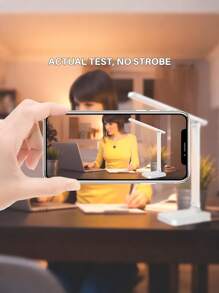 1pc Foldable LED Eye-Care Desk Lamp, Adjustable Brightness With Short Touch Switch, Student Eye-Protection Desk Writing Light, Portable Foldable Desk Lamp For Bedroom, Study, Reading, Dorm, Office, No Blue Light, No Flicker, Dimmable, Dual-Axis Folding - USB Link Power Supply - View 6