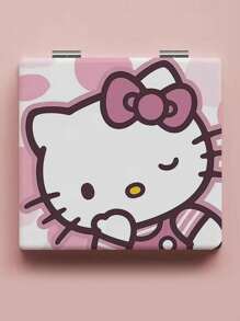 Sanrio 1 pieza Espejo compacto Kt Cat de Sanrio - De doble cara, plegable y portátil con llavero, accesorio perfecto para viajes o regalo de pareja con los personajes de Cinnamorolls y Pompompurins, diseño adorable de My Melody y Hello Kitty, regalo de cumpleaños, decoración del hogar y baño, organizador de maquillaje de verano, accesorios de baño, regreso a la escuela