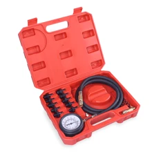 1 Set Of Professional Engine Oil Pressure Testing Kit - Oil Pressure Gauge Combination, Including 10 Adapters, Suitable For Cars, Motorcycles, Trucks, And Ships - Automotive Oil Pressure Diagnostic Tool (Red) - Red - View 2