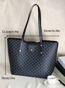 时尚手提包，百搭高端通勤简约大容量旅行水桶包 - 彩色 - 查看 3