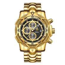 YaLaLuSi 1 pièce de la marque YaLaLuSi Montre-bracelet de luxe dorée personnalisée de grande taille pour femmes. Conception unique à trois cercles avec affichage du calendrier, du jour de la semaine et d'autres fonctions multi. Cadran à aiguilles et échelle. Boîtier de haute qualité, couleur vive et look dominant. Convient pour le travail, l'école, les fêtes, les , les sports et autres occasions. Cadeau polyvalent original, cadeau de vacances ou d'anniversaire pour la famille, les amis et les camarades de classe