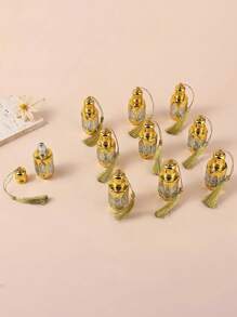 Refillable Essential Oil Roller Bottles Travel Perfume Bottles - Golden Glass Octagon Design With Stainless Steel Ball, Alcohol-Free, Hand Wash Only, Rope Option Included(1/5/10pcs) - Multicolor - View 8