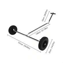 kangten Launching Trolley Boat Cart Hand Trailer Foldable Aluminum Alloy Ø 370 Mm - Silver&Black - View 3