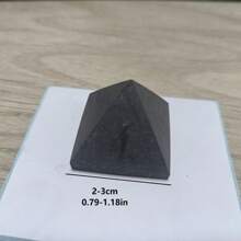 1 Stück natürliche 3cm Schungit Pyramide, Heimdekoration, Neujahrstafel Dekoration, kreative Geschenke, natürliche Steinornamente - Grau - Übersicht 6