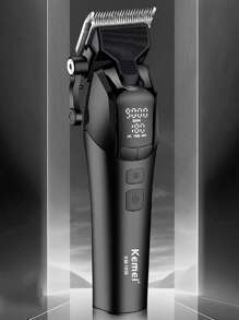 Kemei Recortadora de pelo profesional de alta velocidad KM-1858 a 9000RPM para corte de pelo de hombres, con cuchilla de DLC, uso en salón, máquina de corte de pelo potente, velocidades ajustables, recortadora eléctrica de gran capacidad de 4600mAh para uso doméstico y familiar - Negro - Ver 11