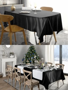 2pcs Solid Color Tablecloths, 147 X 213.36cm Rectangular Tablecloths Fit 4ft Table - Wrinkle-Resistant Washable Polyester Tablecloths, Suitable For Dining, Wedding Decor, Party And Camping - Multicolor - View 11