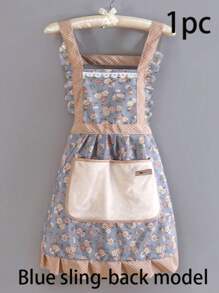 Home & Living,Kitchen & Dining,Kitchen Tools & Gadgets,Canvas Floral Hand Wipe Apron,Kitchen Home Cooking Oil And Stain Resistant Apron,Cooking Apron,Adjustable Belt,Hand Wipe,Breathable Fabric,Cute Floral Apron,Suitable For Kitchen And Bathroom,Household Supplies - Multicolor - View 11