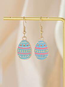 1 Pair Of Cute Handicrafts Vintage Style Easter Bunny Easter Egg Earrings Holiday Gift Selection