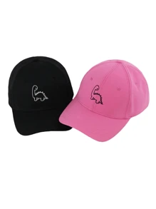 2 件恐龙刺绣可调节男女通用棒球帽，适合情侣休闲日常旅行户外运动棒球帽，适合骑自行车、观光、旅行、街头服饰、派对 - 大恐龍棒球帽 - 查看 8